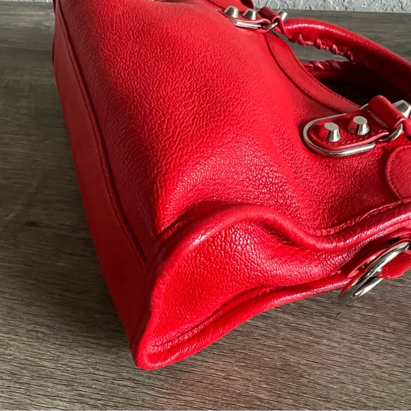 Balenciaga City Classic Metallic Edge Bag Leather Mini Red SHW - Picture 13 of 16